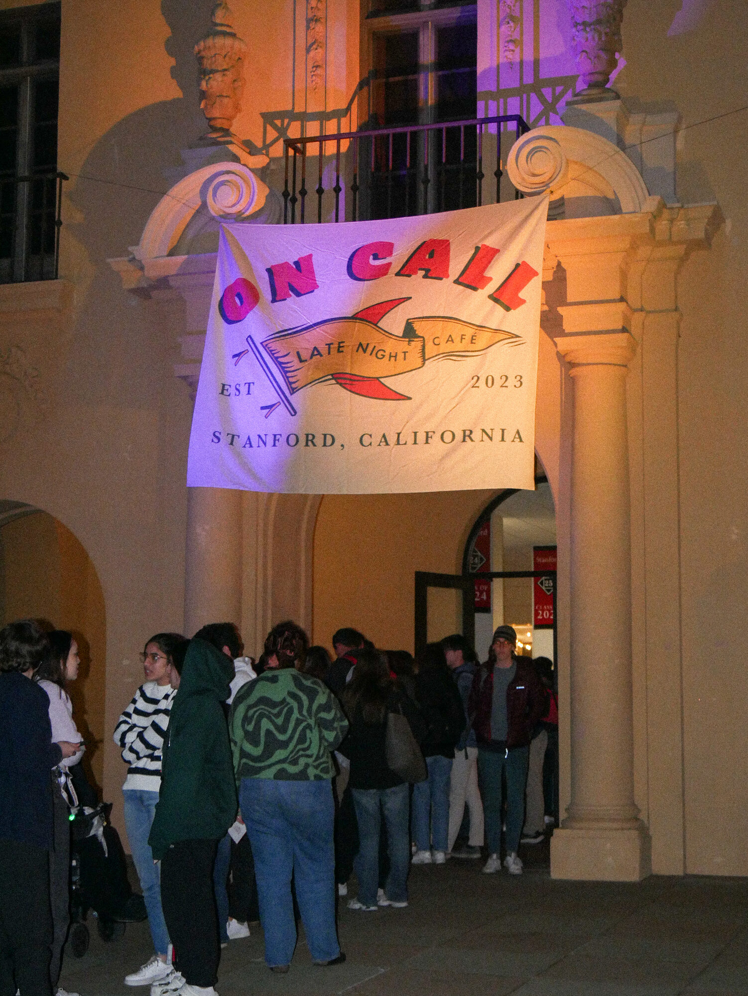 Love On Call launch, banner and the line outside